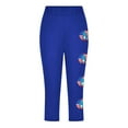 thumbnail image 4 of Juslio Girls Pants Kids Girls Fashion Print Summer Leisure Yoga Leggings Sports Cropped（Dark Blue Capris， 12 Years）, 4 of 4