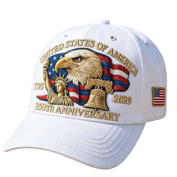 250th Anniversary USA Hat - Adjustable Embroidered Cap, 1776-2026 American Commemorative Headwear Unisex