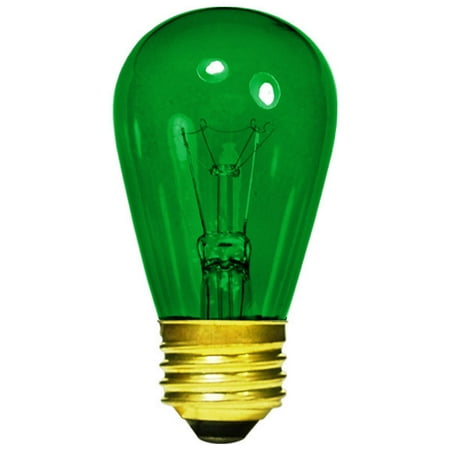 - Halco 9054 - 11 Watt Light Bulb - S14 - Transparent Green - 3000 Life Hours - 130 Volt