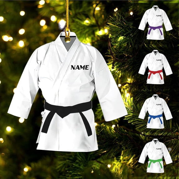 Personalized Karate Ornament Karate Uniform Ornaments Gifts for Karate Lovers Karate Gift Christmas Ornament 2025 Taekwondo Ornament Jiu Jitsu Ornament Gift for Karate (Karate 1) - 3174 (Black)