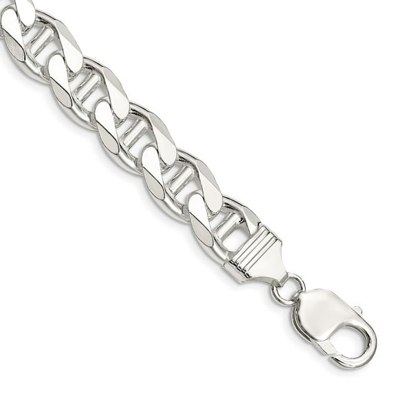 Primal Silver Sterling Silver 10.5mm Flat Anchor Chain Bracelet
