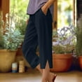 thumbnail image 2 of Outfmvch Ankle Pants for Women Plus Size Trousers Summer Beach Pant Outfits Pedal Pushers for Women Straight Wide Leg Palazzo Pants Wide Leg Crop Pants Boho Pants for Women 2026 Navy S-3XL, 2 of 4
