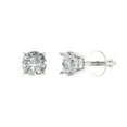 thumbnail image 2 of 0.5 Ct Round Cut Studs Clear Moissanite 14K White Solid Solid Gold Everyday Dainty Earrings Screw Back, 2 of 7