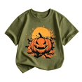 thumbnail image 2 of TGPMGRZ Boys Halloween Graphic Tee Short Sleeve Halloween Pumpkin Print T-Shirt, 2 of 3