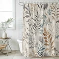 thumbnail image 6 of Farmhouse Leaves Shower Curtain Set - Standard 72" x 72" Washable Bathtub Curtain with 12 Hooks, Pastoral Vintage Flowers Botanical Waterproof Fabric Stall Shower Curtains for Bathroom/Bathtub Décor, 6 of 6
