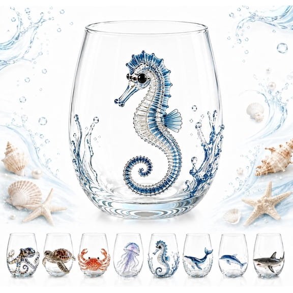 3D Ocean Octopus Drinking Glass, Artisanal Blue Ringed Octopus Glassware, Coastal Home Bar Accessories, Unique Ocean Lover Gift (RL E)