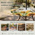 thumbnail image 6 of Round Outdoor Tablecloth with Umbrella Hole and Zipper, Sunflower Bee Tablecloth with Elastic Waterproof, Grey Buffalo Checkered Botanical Floral Patio Table Covers for 31" - 35" Picnic Pool Tables, 6 of 9