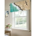 thumbnail image 6 of Curtain Valance for Windows,Starfish Summer Beach Sand Kitchen Valances Rod Pocket Short Curtains,Sea Waves Teal Gradient Window Treatment Panel for Bedroom Bathroom 54"x18", 6 of 7