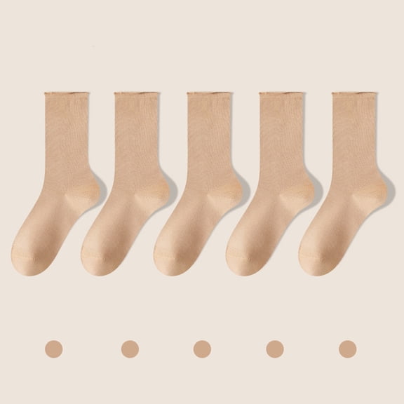 Lepsheexh Women Crew Socks, Women Ruffle Socks All-Season Solid Mid-Calf Socks, Snug Warm Multi-Color Breathable Casual Lifestyle Socks