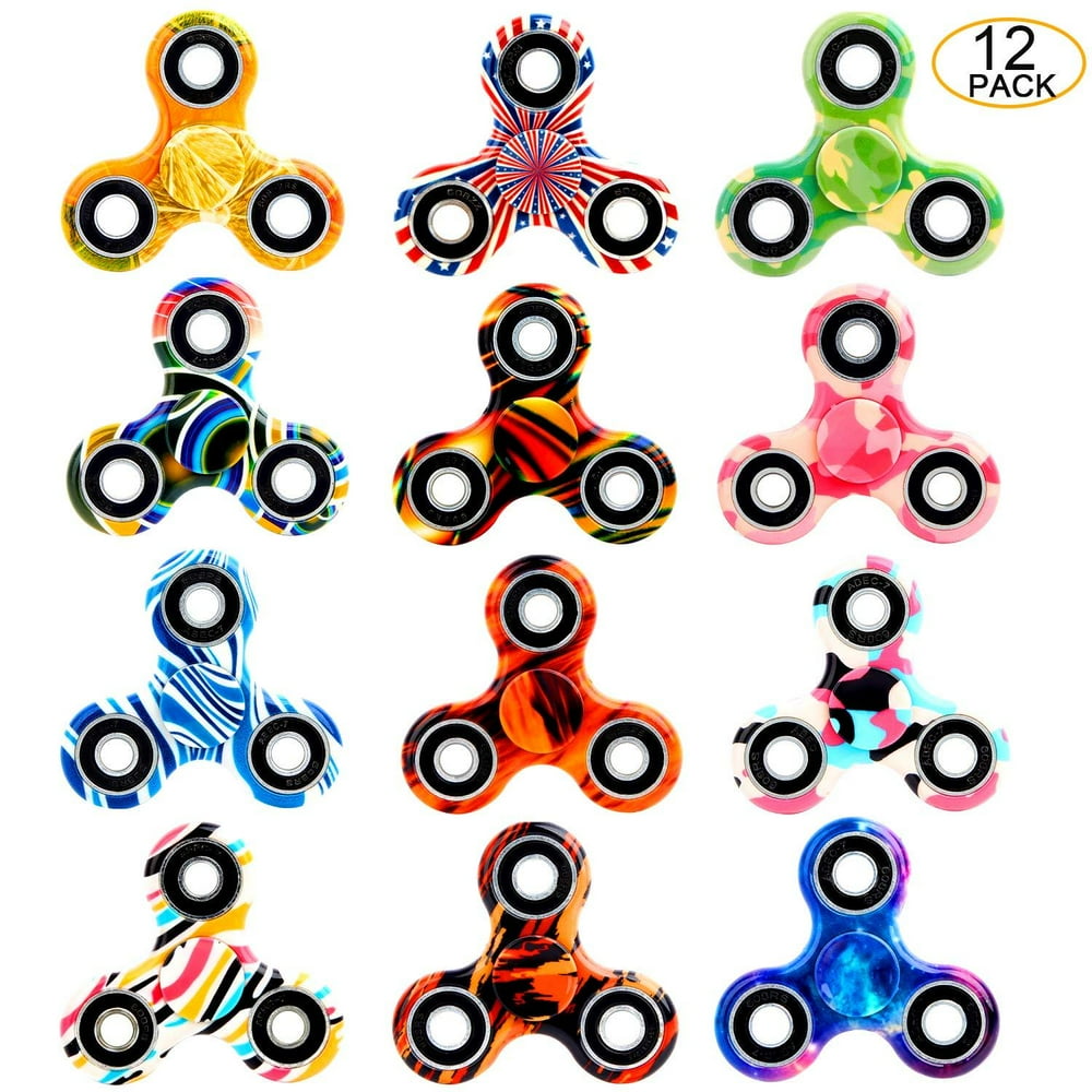 Scione Fidget Spinner 12 Pack Adhd Stress Relief Anxiety Toys Best Autism Fidgets Spinners For