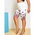 thumbnail image 2 of Rosegal Women's Plus Size Flower Butterfly Print Knee Length Leggings, 2 of 5