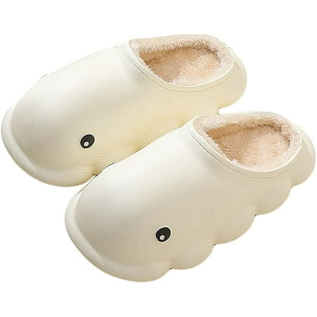 

PIKADINGNIS Unisex Cute Whale Slippers Non-Slip Novelty Winter Slides Plush Lining House Slippers Indoor Outdoor
