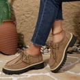 thumbnail image 4 of Women’s Suede Tassel Platform Loafers, Comfortable Lace-Up Shoes for Fall/Winter Commutes, School Days, and Casual Office Looks, 4 of 9