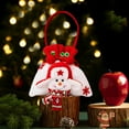thumbnail image 4 of CuiLiyq Christmas Gift Bag, Knitted Santa Claus Snowman Reindeer Doll Drawstring Candy Bag, for Home Holiday Party Fireplace Decoration (Snowman), 4 of 6