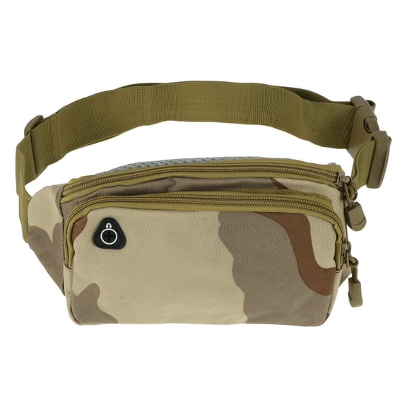 Unique Bargains 1 Pc Waterproof Running Belt Camouflage Sports Waist Bag for Sports Phone Keys Brown Red