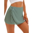 thumbnail image 3 of iEFiEL Womens Chiffon Lace-up Wrap Skirt Ballet Lyrical Dancewear Summer Solid Color Dance Training Miniskirt Green M, 3 of 7