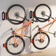 thumbnail image 1 of 2-Pack Swivel Bike Rack Wall Mount, Bike Hangers for Garage, Space-Saving Vertical Bike Holder, Holds up to 77 lbs,  Wall Hanger Storage, No Heavy Lifting Required Indoor Hanging Bike Rack-Red, 1 of 7