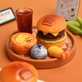 thumbnail image 6 of MMJ Realistic Hamburger Cake Topper Cute Miniature Figurine Fast Food Ornament for Birthday Party Decoration Desktop Fake Food Display, 1pc, 6 of 8