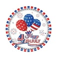 thumbnail image 2 of Twfbrm 24 Pcs 4th of July Paper Plates, 7" Star and Stripes Balloons Disposable Plates, Food Grade Round Dessert Plate Red White and Blue Serving Dish Patriotic Party Supplies for Independence Day, 2 of 3