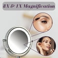 thumbnail image 4 of Jerdon Wall-Mounted Makeup Mirror With Lights - Chrome Lighted Makeup Mirror with 8X Magnification - Model HL88CL, 4 of 8
