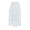 thumbnail image 4 of Ashirexll Womens Skirts, Plus Size Solid Color High Waist Bead Mesh High Elasticity Waistband Flowy Maxi Long Skirt White Free Size, 4 of 6