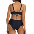 thumbnail image 4 of ZQUUVOU Women's High Waisted Bikini Sets Two Piece Swimsuit Bathing Suit Tie Front Bikini Set High Waist Push Up Swimsuit Black, 4 of 6