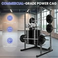 thumbnail image 5 of Adjustable Power Cage, 1200 LBS Capacity Black Multi-Functional Squat Rack with 14 Holes, Anti-Slip Base and Training Attachments for Home Fitness Training, 5 of 7