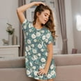 thumbnail image 3 of Naloa Flower Print Women Nightgowns,Womens Loungewear,Short Sleeve Sleepwear,Comfy Ladies Nightdress, 3 of 6