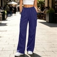 thumbnail image 2 of Womens Cargo Sweatpants Ruched High Waisted Sweat Pants Athletic Solid Color Casual Wide Leg Joggers Loose Fall Pants with Pockets, 2 of 7