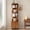 Walnut Brown + 4-Tier+storage, variant on 4-Tier Corner Bookshelf , Rotating Bookcase with Storage Cabinet,universal wheels Space-Saving Floor Organizer Walnut Brown