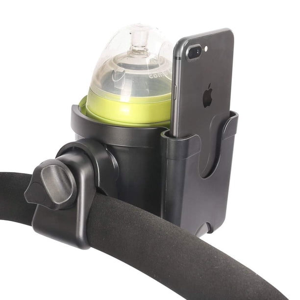 Portavasos universal para cochecito, organizador universal para cochecito, soporte para biberón, accesorio para cochecito, portavasos para padres para cochecito/bicicleta (soporte para taza y teléfono) Zhivalor WMZL-1831