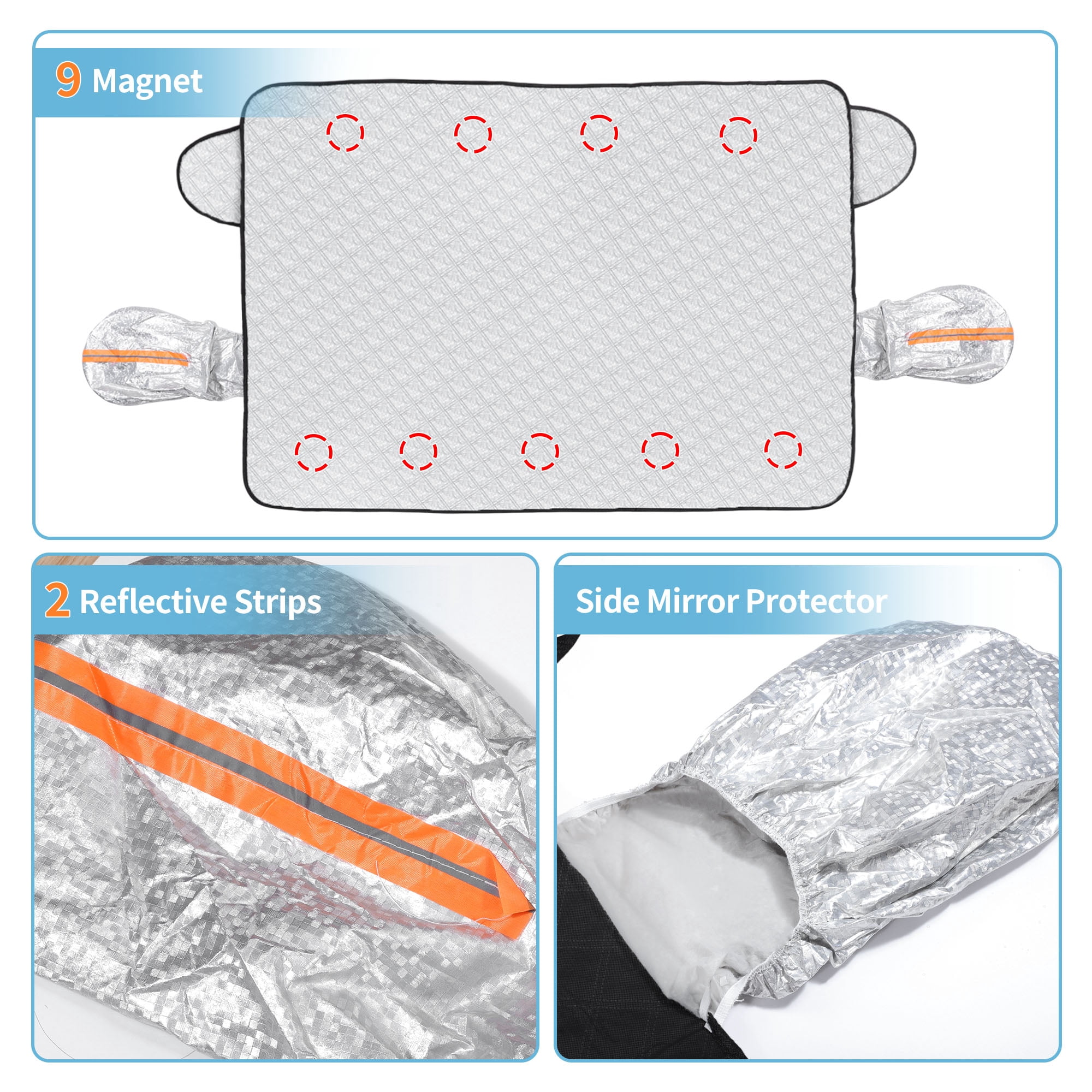Unique Bargains Car Cover Front Windshield for SUV Aluminum Foil 63"