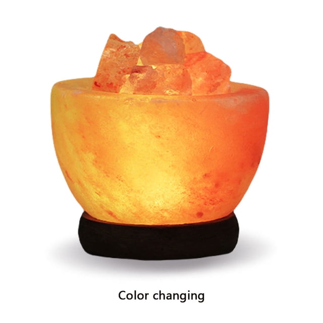 Ndcxsfigh Lámpara Sal Del Himalaya Lámpara Sal Cristal Con Base (luz Color Del Cuenco Del Tesoro)