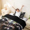 thumbnail image 3 of Castle Fairy Wildlife Raccoon Twin Duvet Cover,Rough Tree Hollow Twin Bedding,Brown Gray Green,Black Reversible,2pcs,No Comforter,1 Duvet Cover and 1 Pillowcase, 3 of 6