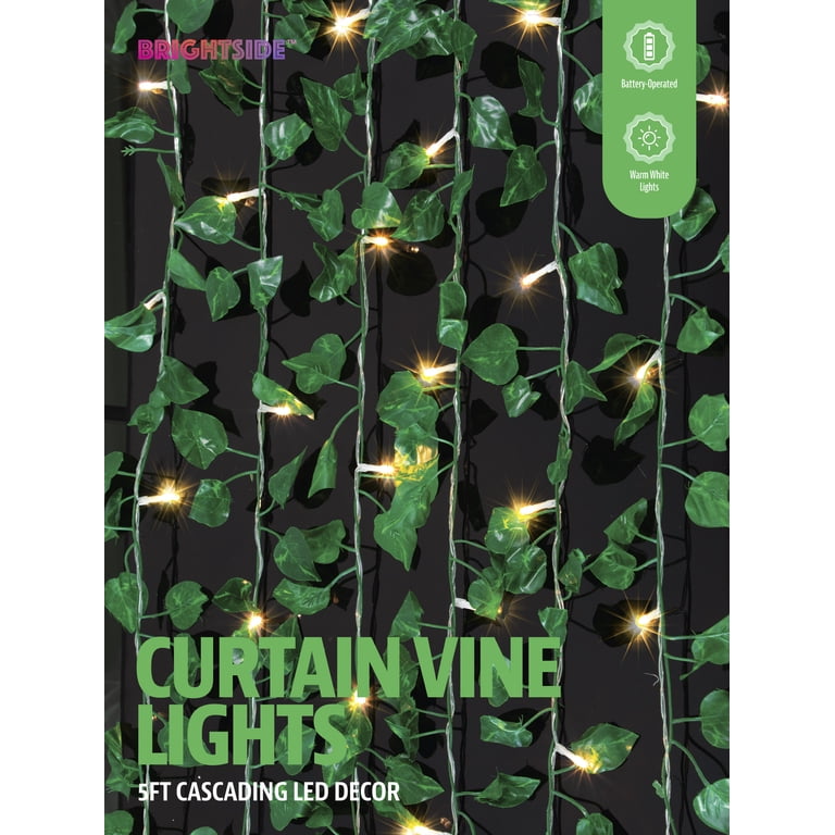 BrightSide LED Cascading Curtain Vine Lights, Warm White photo 8