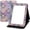 Pattern 1, variant on Large Foldable Travel Makeup Mirror, Adjustable Angle Portable Standing Vanity Mirror, Folding PU Leather Rectangular Rounded Corners Design for Desk Table Camping 9"x7"
