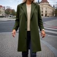 thumbnail image 2 of Jacket for Women Trendy Elegant Single Lapel Wool Solid Commute Work Trench Coat Winter Clothes, 2 of 4
