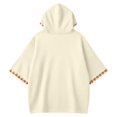 thumbnail image 5 of Arlun Women's Fall for Jesus He Never Leaves Hoodies Drop Shoulder 3/4 Sleeve Hooded Sweatshirt Vintage Plaid Pumpkin Maple Leaf Print Casual Loose Pullovers Beige XXL, 5 of 5