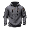 thumbnail image 3 of Zip Up Hoodie Men 2026 Fall Winter Long Sleeve Full Zipper Hooded Sweatshirt with Pockets Cardigan Jacket Outerwear, 3 of 5