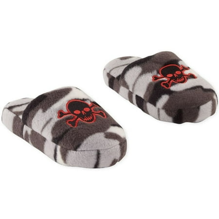 Boy's Fleece Skull Slippers