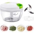 thumbnail image 1 of Picadora manual de alimentos, batidora picadora manual compacta y potente para cortar cebollas, ajos, verduras, frutas, hierbas para ensaladas, ensaladas, pesto, 1 of 1