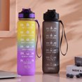 thumbnail image 2 of Botella deportiva Botella de agua motivacional de 1L con pajita y marcador de tiempo Botella deporti Tomshoo Botella deportiva, 2 of 7