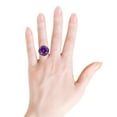 thumbnail image 3 of ANGARA Natural 8 Ct. Amethyst with Brown Diamond Halo Ring in 14K White Gold for Women (Ring Size: 3), 3 of 9