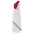 thumbnail image 4 of Eandarui Womens Halloween Ancient Greek Costume One Shoulder Vintage Trim Roman Toga Dress Burgundy XXL, 4 of 7