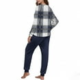 thumbnail image 4 of Plaid Lounge Sets for Women Fleece 2 Piece Jogger Pajama Long Sleeve Pants Loungewear Winter Casual Matching Outfits New Two Piece Sets for Women Fall Dark Blue XXL, 4 of 7