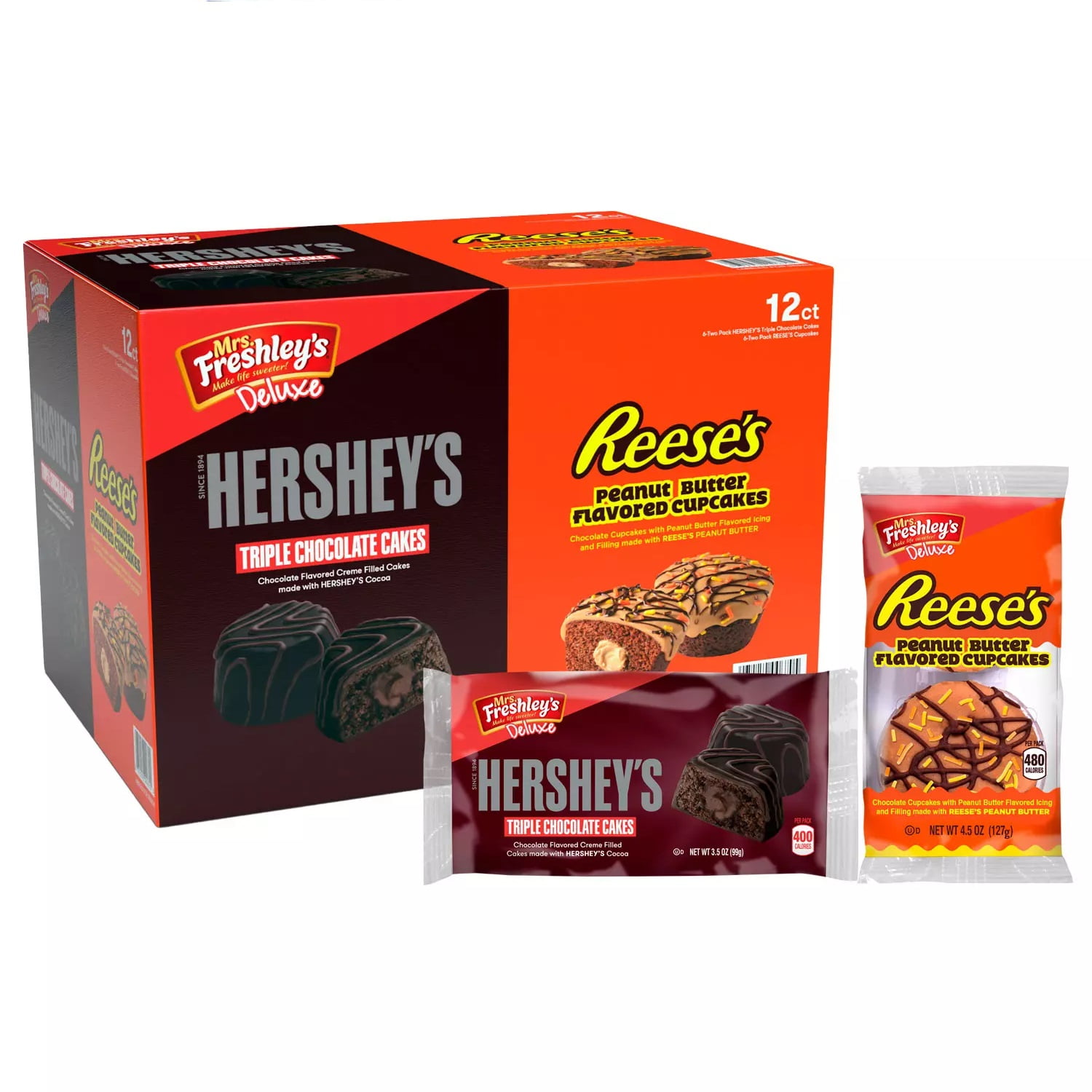 Mrs. Freshley's Deluxe Cupcakes Variety Pack (48 Ounce)