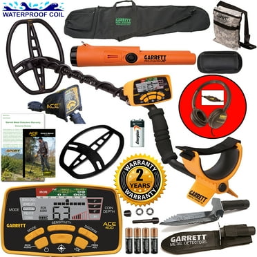 Garrett ACE 400 Metal Detector with DD Waterproof Coil and Premium Accessories