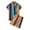 Orange, variant on Mens 2 Piece Summer Vacation Outfit Set Striped Printed Short Sleeve Button Down Shirt And Casual Shorts Lightweight Breathable Beachwear For Daily Party Travel Black L