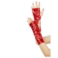 thumbnail image 4 of INSPIRE CHIC Women's Metallic Shiny Fingerless Short Gloves Shimmer Arm Warmers for Halloween Cosplay 1 Pair Red One Size, 4 of 6