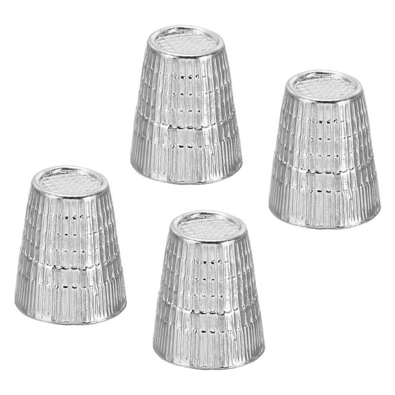 Uxcell Metal Sewing Thimbles, Sewing Thimble Finger Protector, Silver 4Pcs